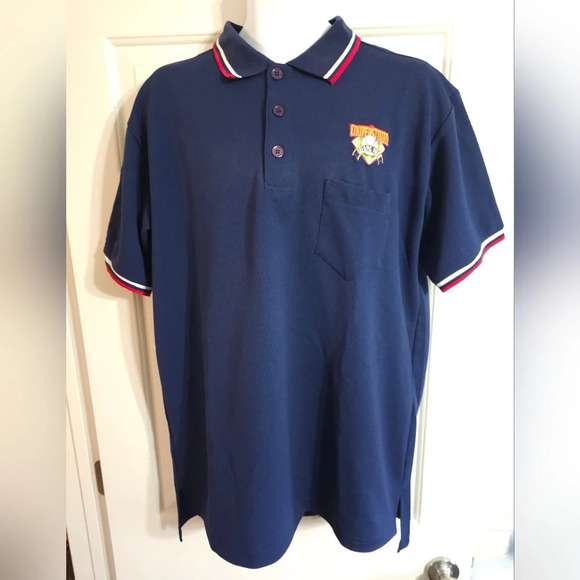 Cooperstown Dream Park COP Large Blue Ringer Polo Preppy Classic Rare Work Shirt - Picture 1 of 7